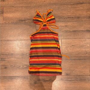 SHEIN Multicolor Knit Pattern Dress